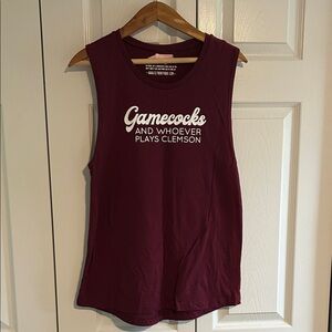 Maroon Sleeveless Graphic Top